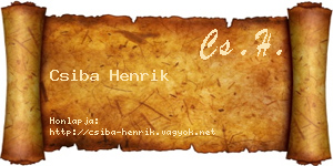 Csiba Henrik névjegykártya